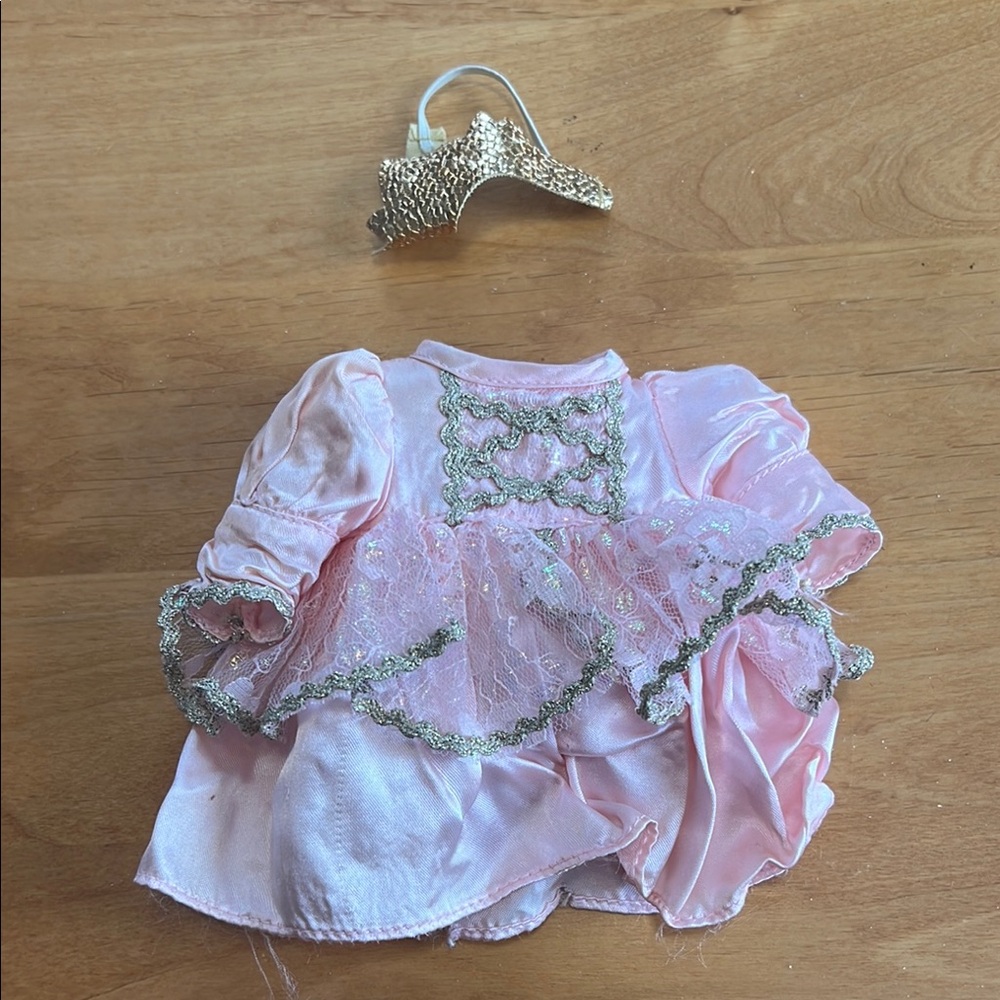 Pink Doll Dress with Silver Accents